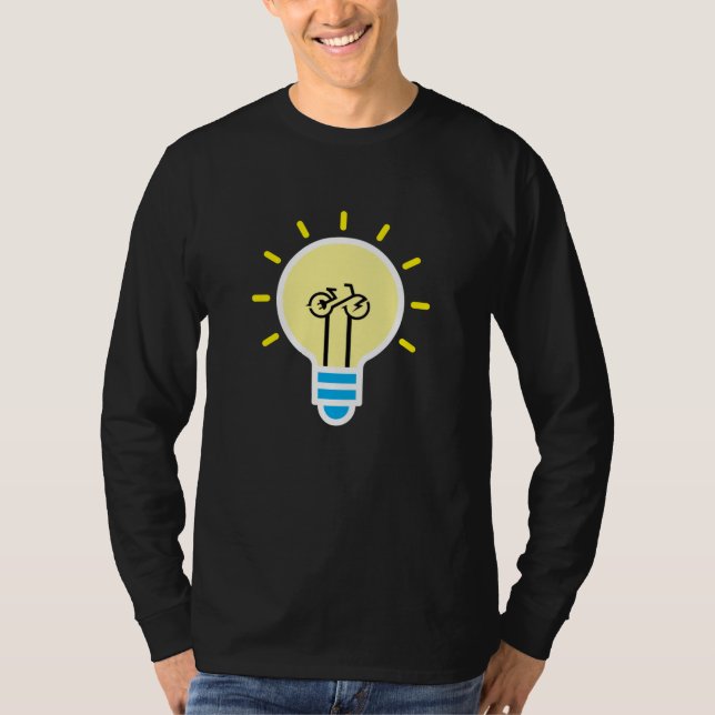 E Bike Light Bulb Bicycle T Shirt (Framsida)