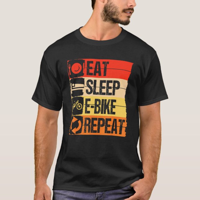 E-Bike Repeat i viloläge T Shirt (Framsida)