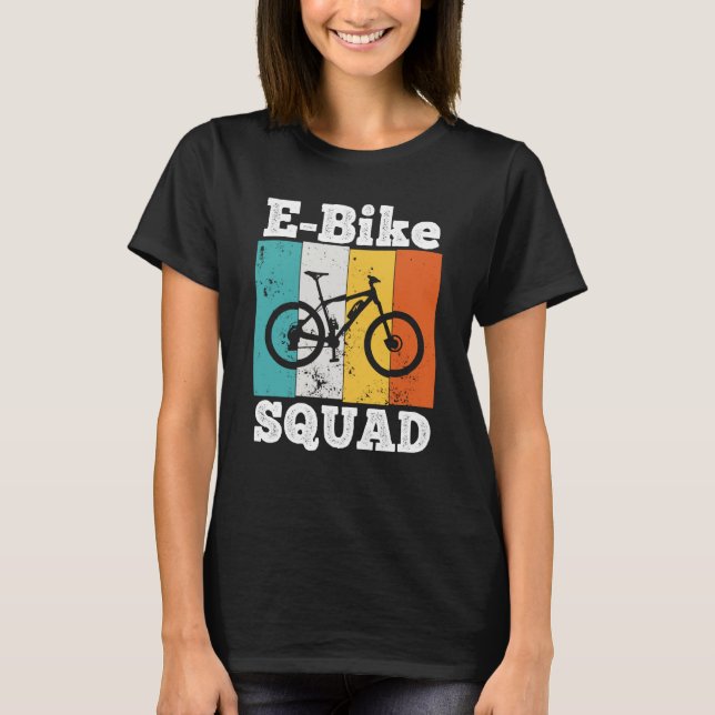 E Bike Squad EBike Team E Biking Retro E Bike T Shirt (Framsida)