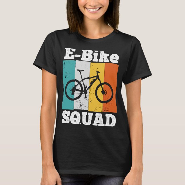 E Bike Squad EBike Team E Biking Retro E Bike T Shirt (Framsida)