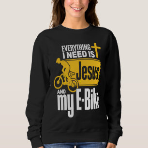 E Biker Jesus Jesus och E Cykling Religiös EBiker T Shirt