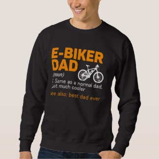 E-biker Pappa Definition Bästa Pappa någonsin Lång Ärmad Tröja