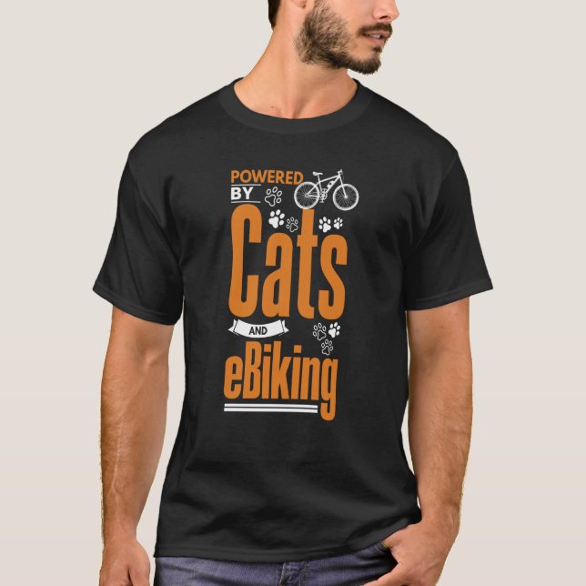 E Biker Shirt Cat EBike Electric Bike E Biking T (Framsida)