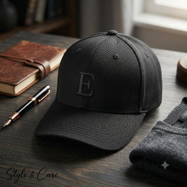 E-bokstav Broderad – Anpassad initial Keps