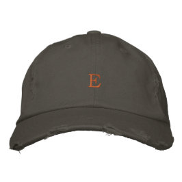 E Bokstav Initial-Hatt Silver Horizon Livsstilspla Broderad Keps