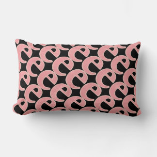 E Bokstavsmonogram rosa anpassa flickaktig Lumbarkudde