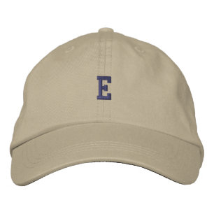 E Bokstavssymbol Monogram Khaki Färg Stilren Passf Broderad Keps