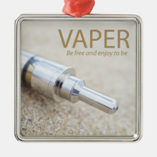 E-cig och ångning julgransprydnad metall