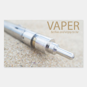 E-cig och ångning rektangulärt klistermärke