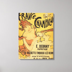 E. Deb Ray Champagne annonseringaffisch Canvastryck