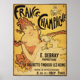 E. Deb Ray Champagne annonseringaffisch Poster