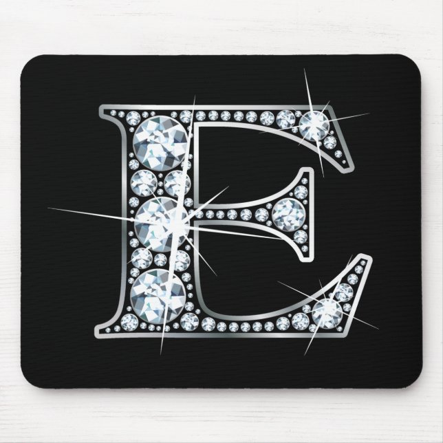 "E" Diamond Bling Mousepad Musmatta (Framsidan)