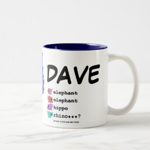 e.e.h.r…? Dave högerhänt mugg