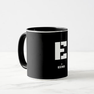 E (ECHO) Natos fonetiska alfabet & Morse Code Mugg