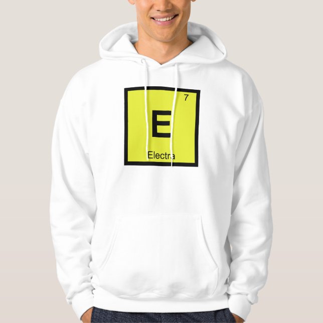E - Electra grekisk kemi periodiska systemets symb Hoodie (Framsida)