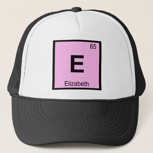 E - Elizabeth New Jersey Kemi Periodiska Systemet Keps (Framsida)