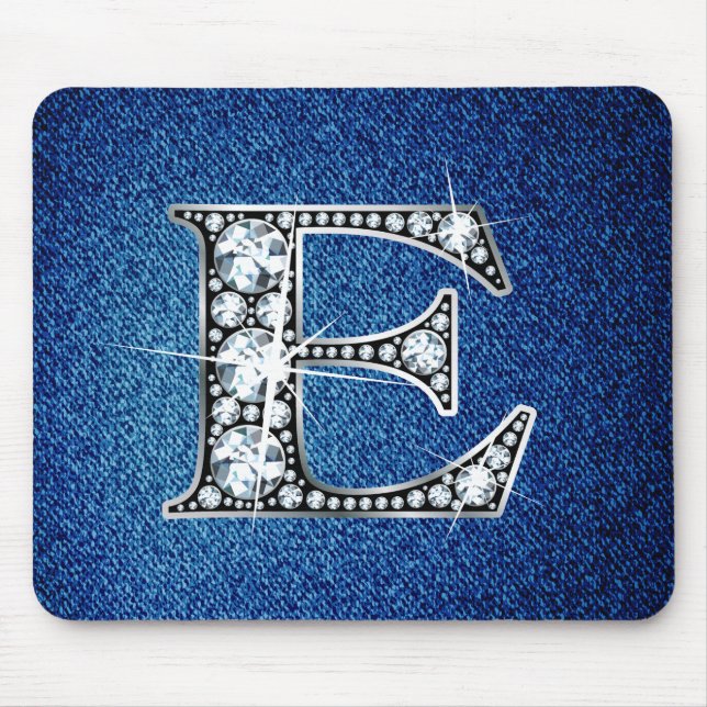 E Faux-"Diamond Bling" på Denim Mousepad Musmatta (Framsidan)