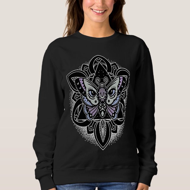 E Girl Occult Aesthetic Moth Pastel Goth Occult Wi T Shirt (Framsida)
