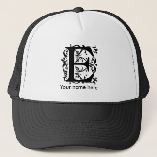 E Initialbokstav Monogram - utskuren pappersstil Keps