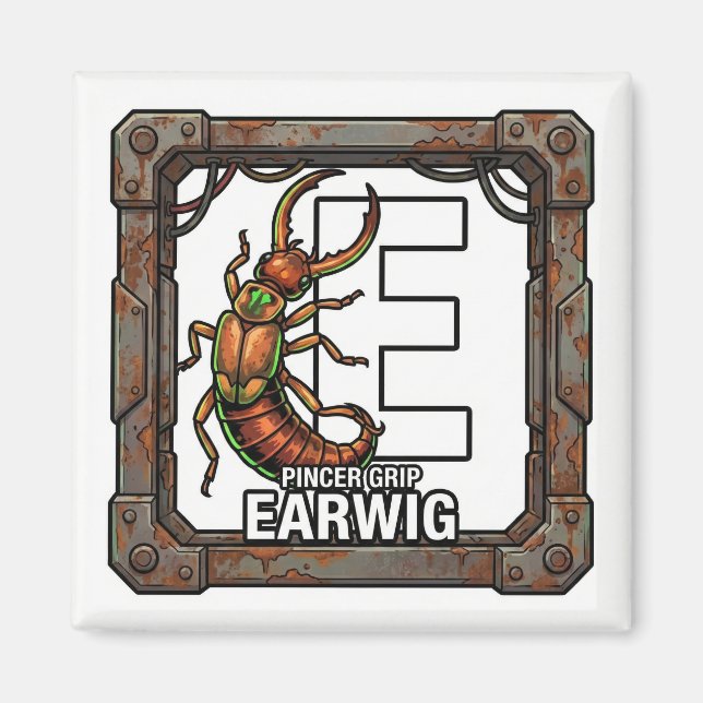 E is for Earwig – GTA Style ABC Learning Magnet (Framsidan)