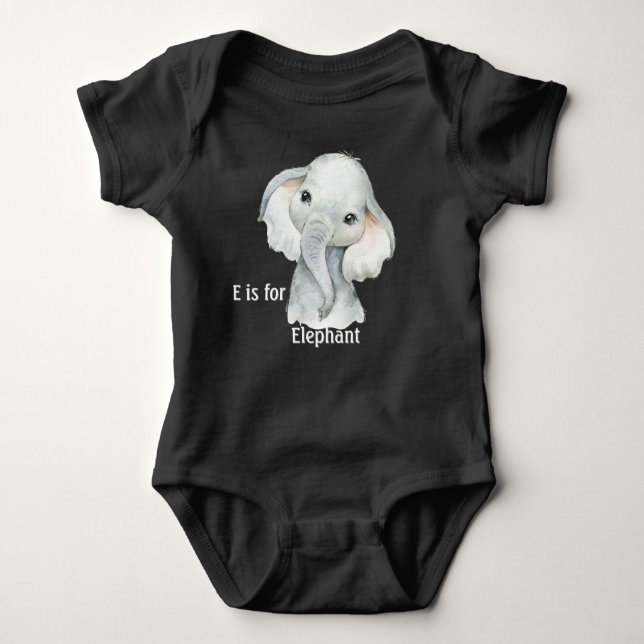 E Is For Elephant T Shirt (Framsida)