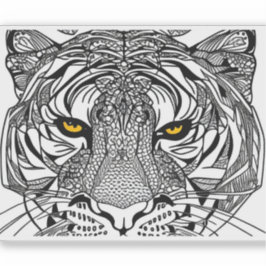 E.J. Guld Tiger Ansikte Avtagbar vinyl Klistermärken