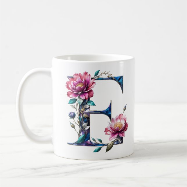 E Kaffe Mugg - Blommigt för giftermål (Vänster)