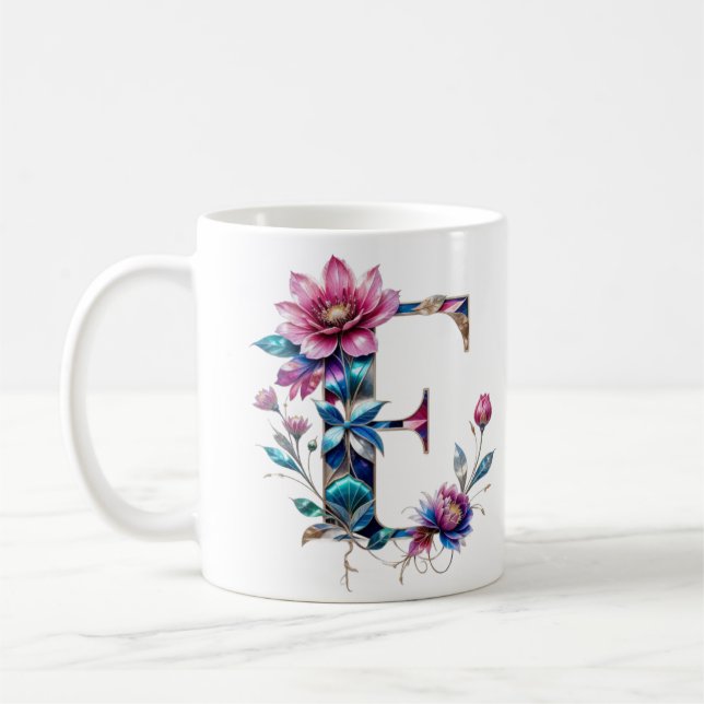 E Kaffe Mugg - Blommigt för giftermål (Vänster)