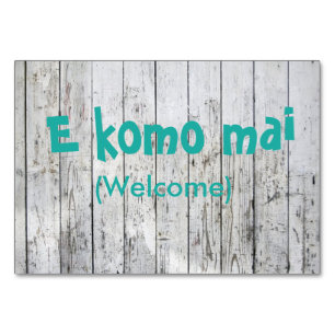 E Komo Mai (Välkomskort) Bordsnummer