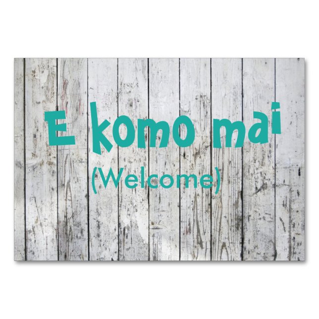 E Komo Mai (Välkomskort) Bordsnummer (Framsidan)