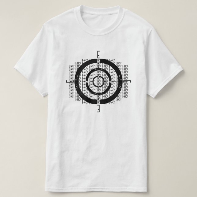 E=MC2 Compass Riddle där finns svartvitt T Shirt (Design framsida)