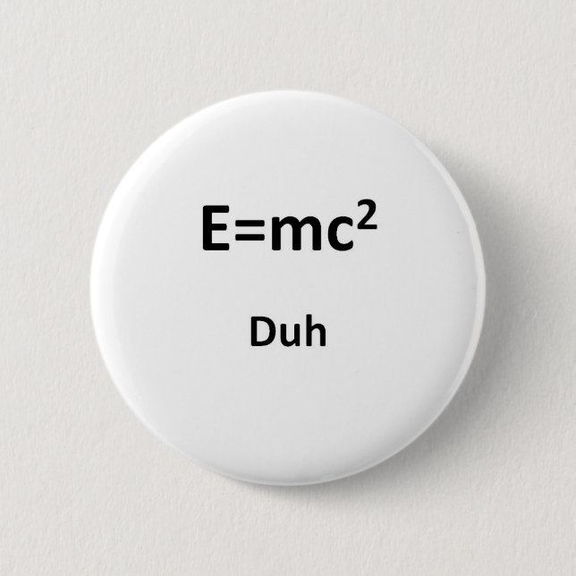 E=mc2 Duh Knapp (Framsida)