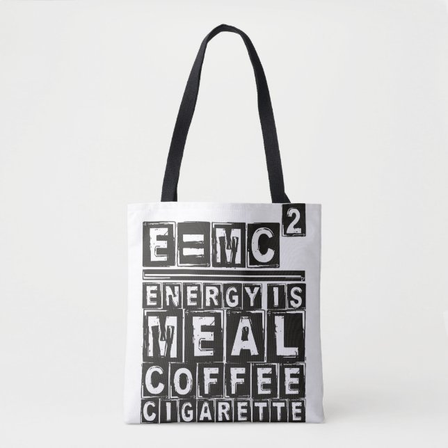 E = mc2 "Einsteekvation" - ljus Tygkasse (Framsida)