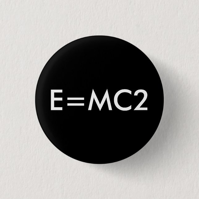 E=MC2 emblem - SVART Knapp (Framsida)