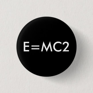 E=MC2 emblem - SVART Knapp