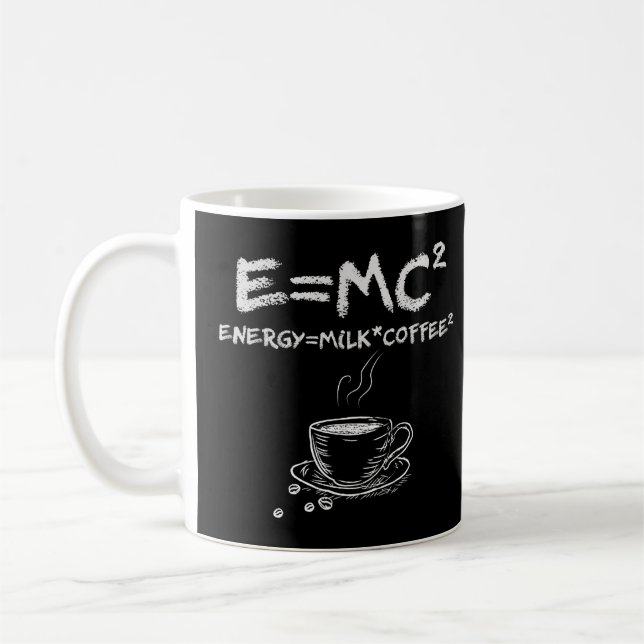 E=MC2 Finny Science Coffee Energy Mjölk Coffee Kaffemugg (Vänster)