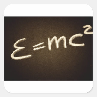 e=mc2.. fyrkantigt klistermärke