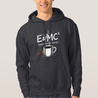 E=MC2 Kaffe Bränsle Vetenskaplig Ekvation Design Hoodie