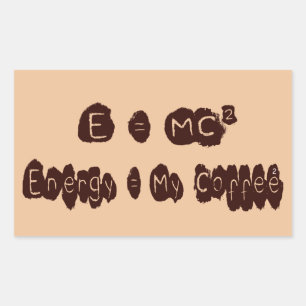 E = MC2 REKTANGULÄRT KLISTERMÄRKE