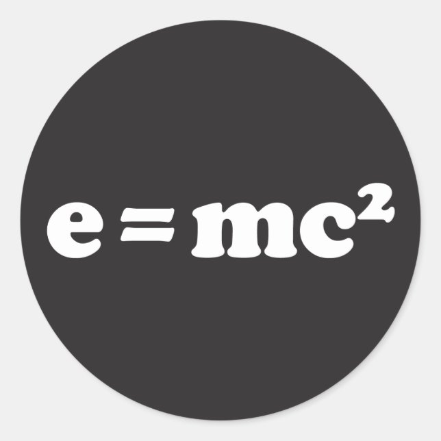 e = mc2 runt klistermärke (Framsida)