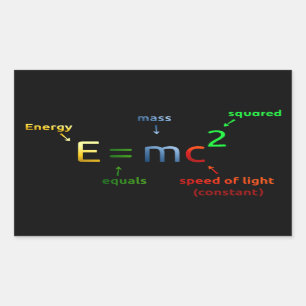 E = MC^2. E är lika med MC-kvadrat Rektangulärt Klistermärke