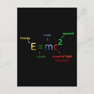 E = MC^2. E är lika med MC-kvadrat Vykort