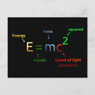 E = MC^2. E är lika med MC-kvadrat Vykort