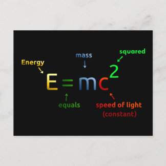 E = MC^2. E är lika med MC-kvadrat Vykort