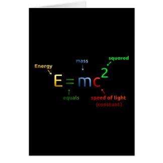 E = MC^2. E likställer kvadrerade MC Hälsningskort