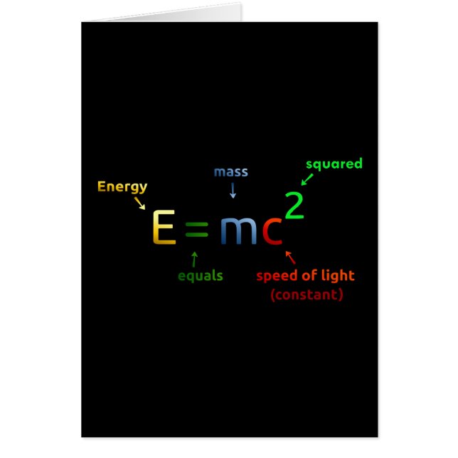 E = MC^2. E likställer kvadrerade MC Hälsningskort (Framsidan)
