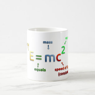 E = MC^2. E likställer kvadrerade MC Kaffemugg