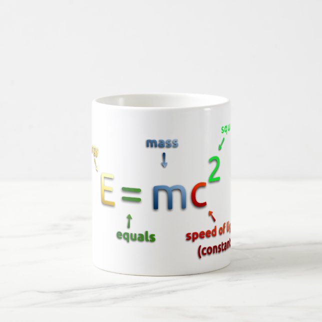 E = MC^2. E likställer kvadrerade MC Kaffemugg (Center)