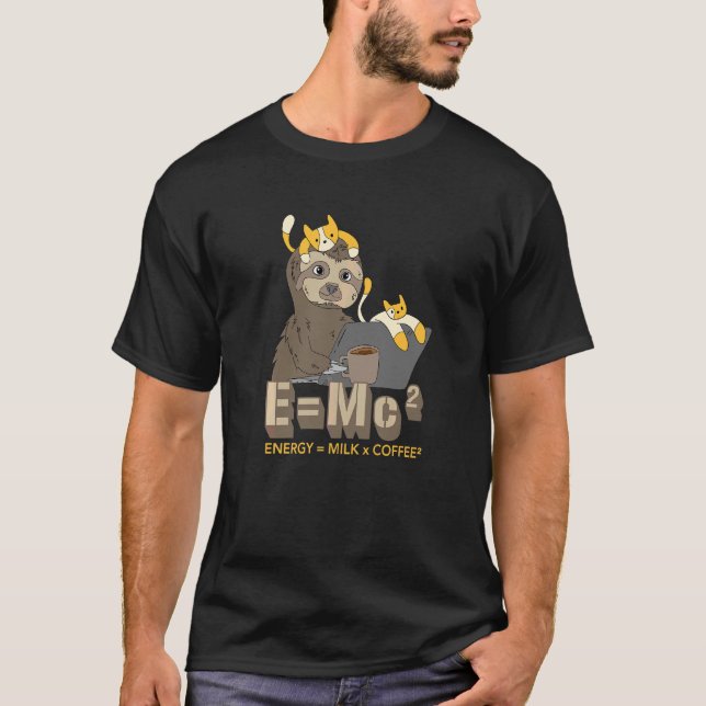 E Mc² Mjölk Coffee Quantum Mechanics Science Physi T Shirt (Framsida)