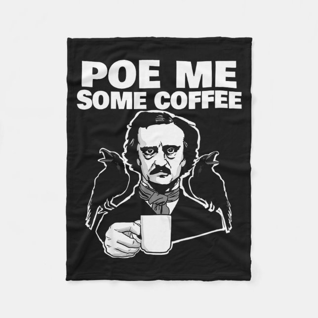 E Me Some Coffee Funny Edgar Allan E Pun  Fleecefilt (Framsidan)